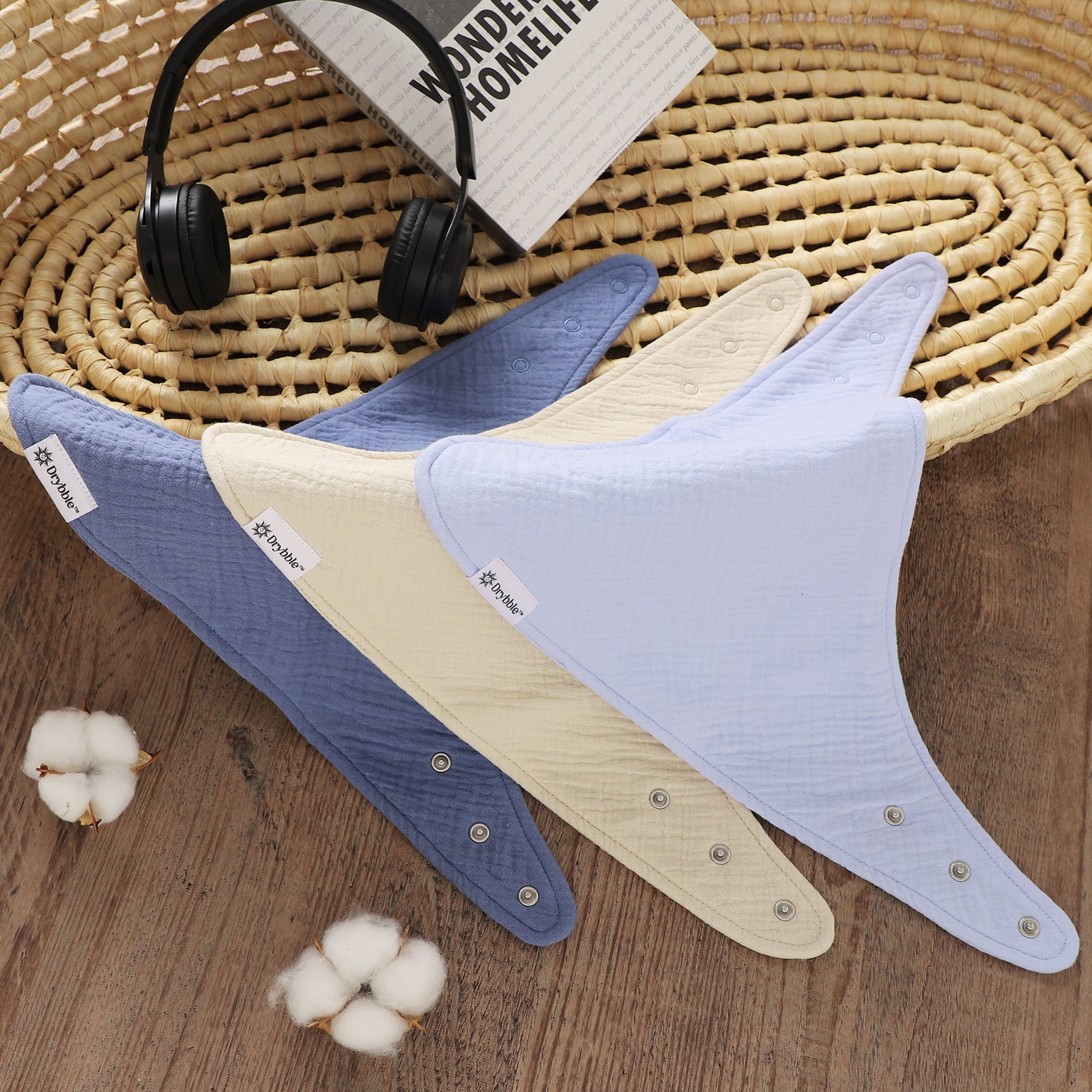 Drybble™ GOTS Organic Cotton Waterproof Adult Bandana Bibs