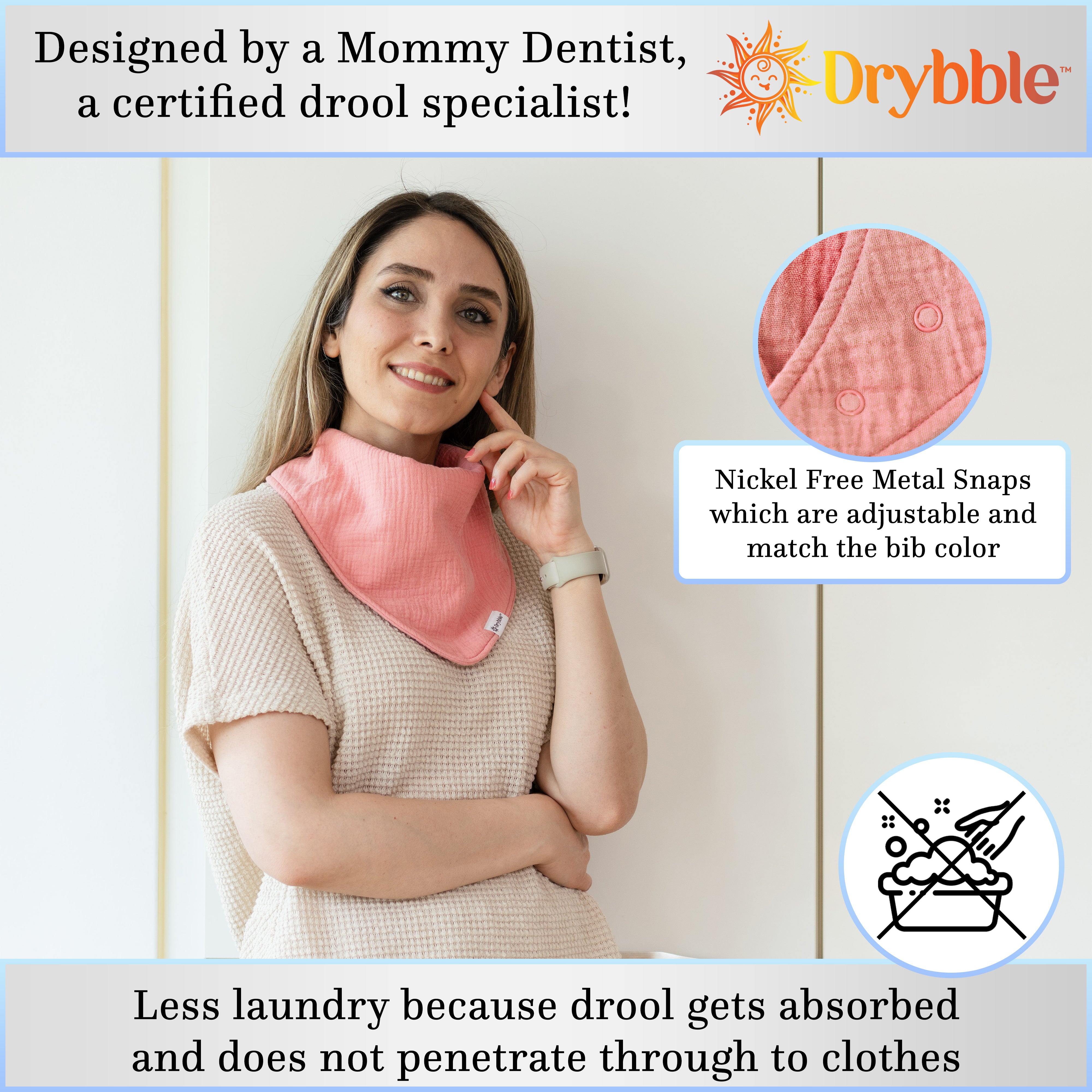 Drybble™ GOTS Organic Cotton Waterproof Adult Bandana Bibs