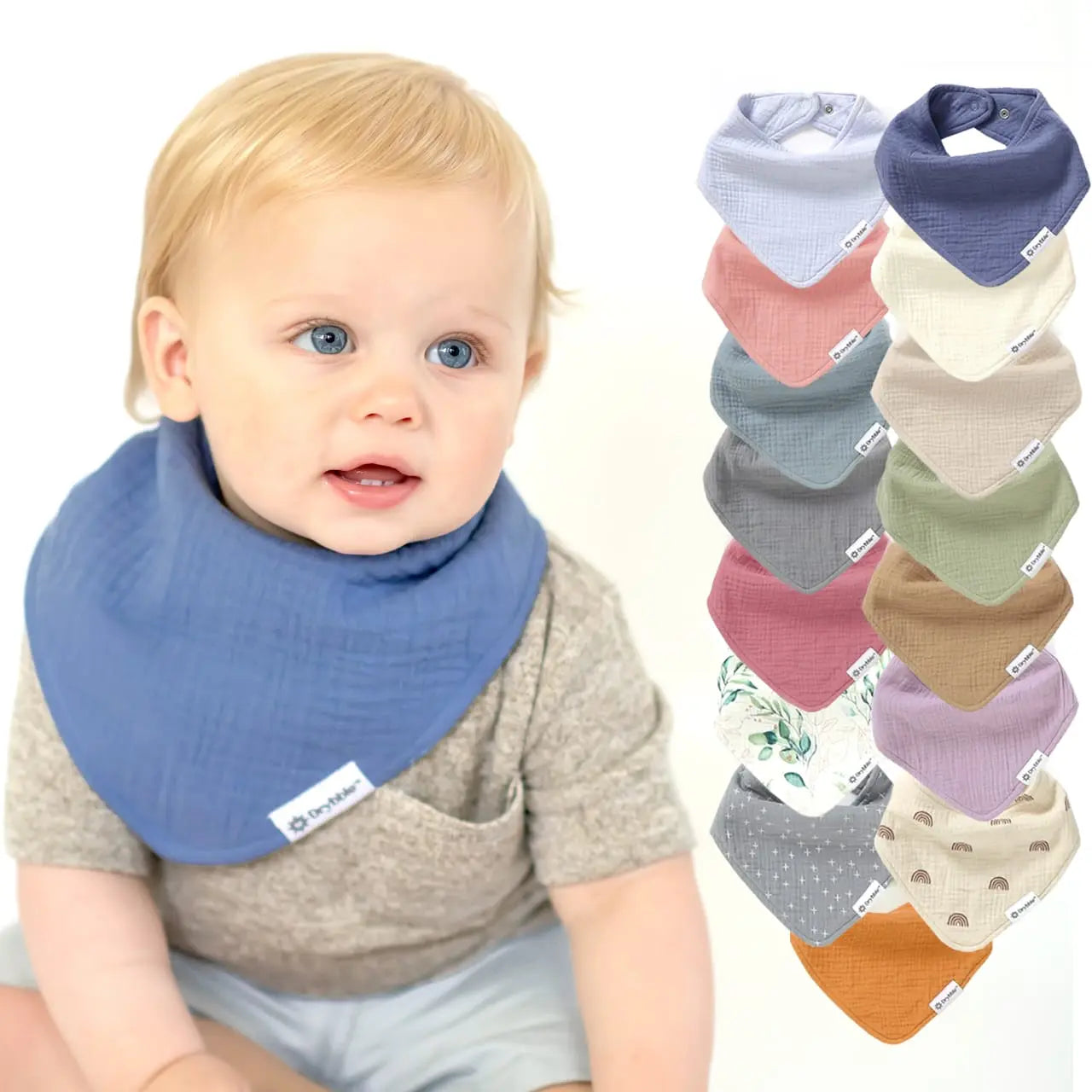 thumbnail image 2 of Aazon.co: KeaBabies 8-Pack Organic Baby Bandana Drool Bibs For Boys... 2 of 9