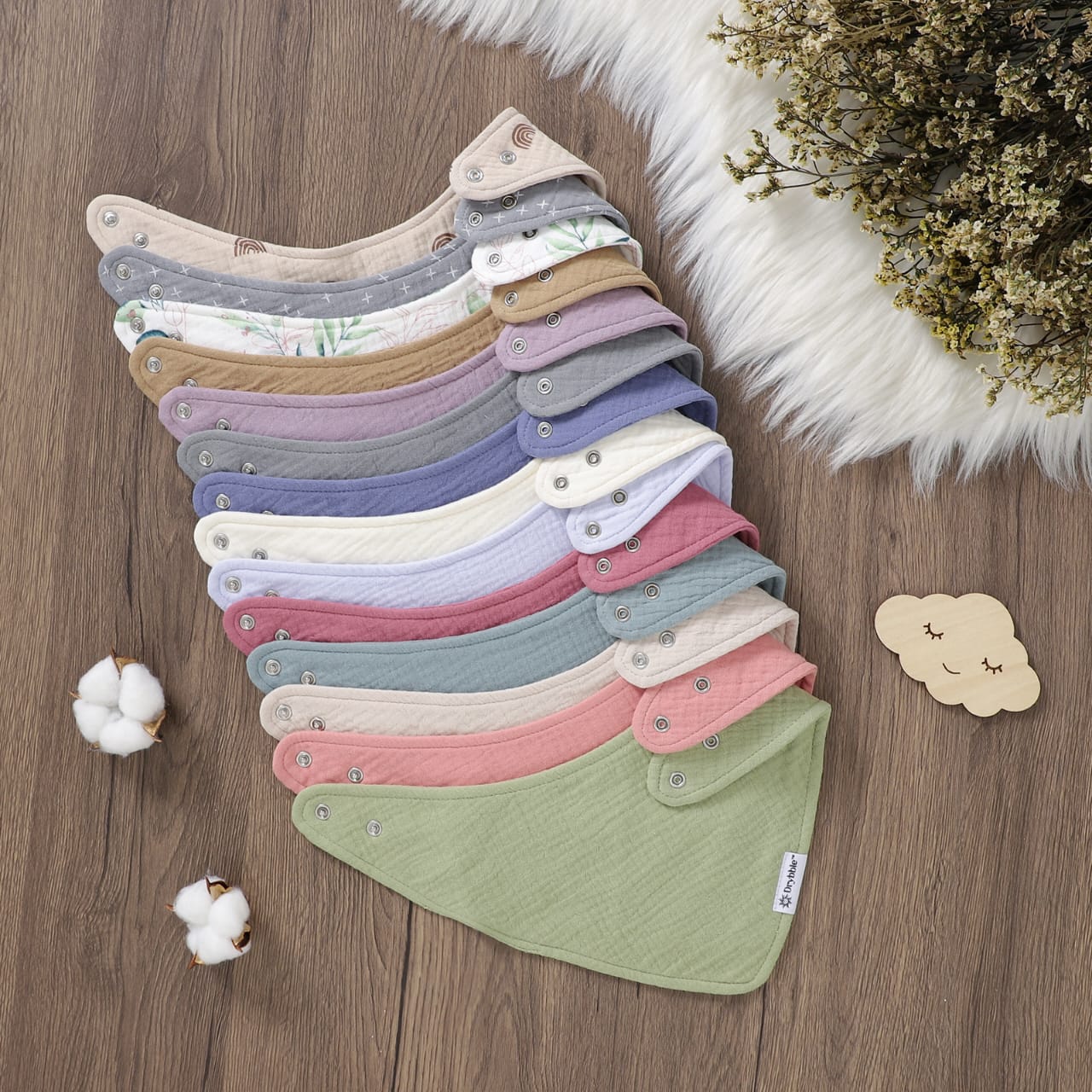 Organic Cotton Muslin Baby Bibs Custom Pack