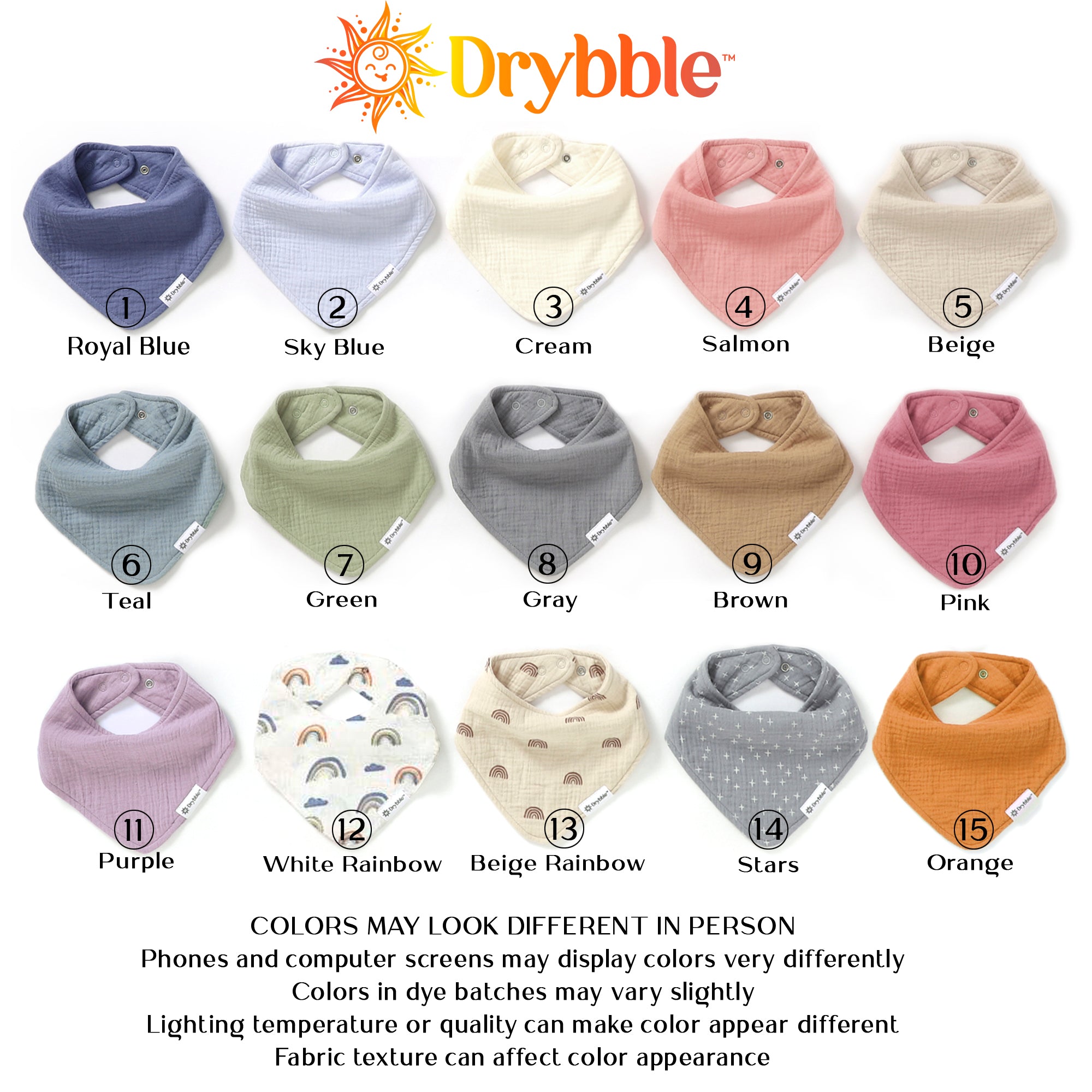 Drybble™ GOTS Organic Cotton Waterproof Adult Bandana Bibs