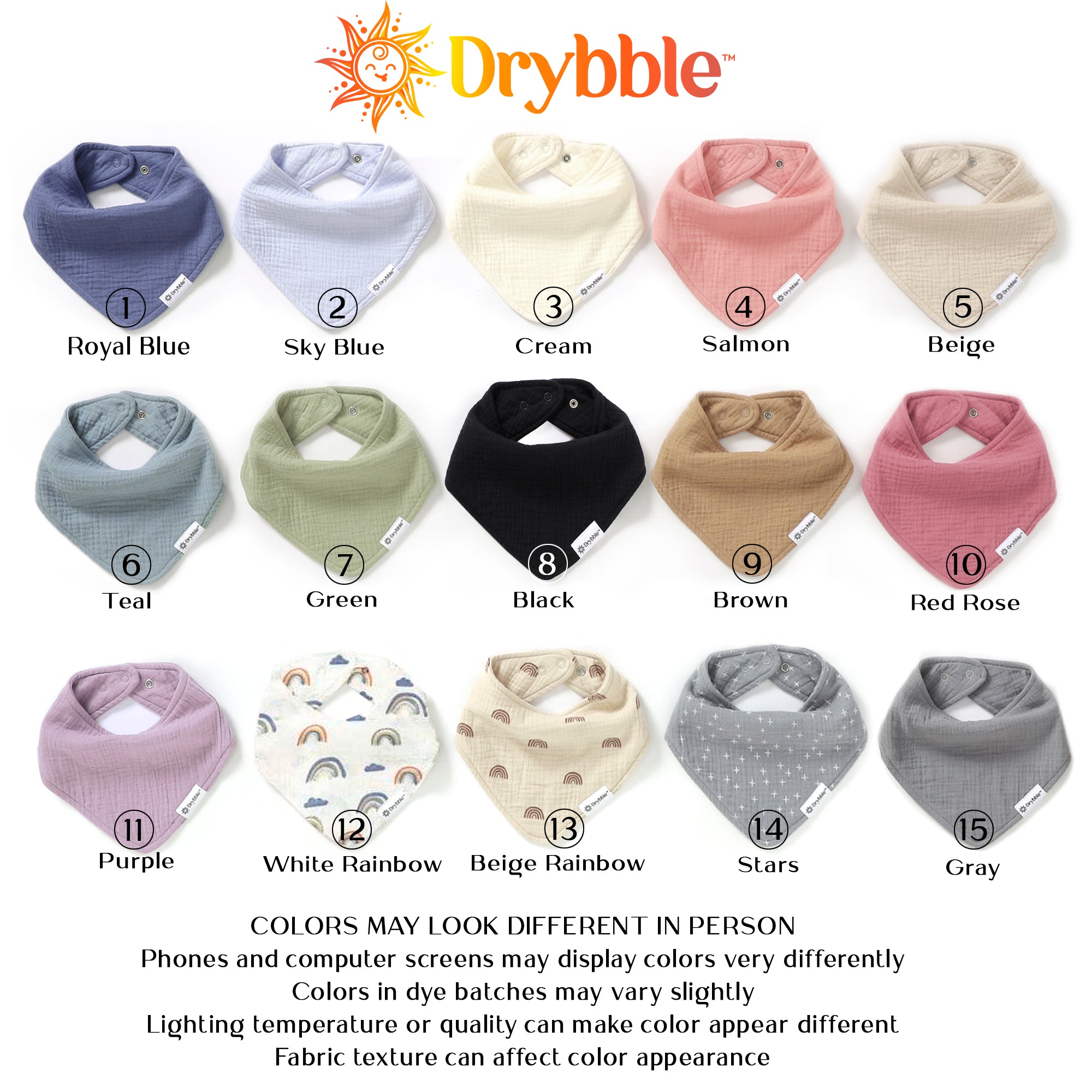 Drybble™ GOTS Organic Cotton Waterproof Adult Bandana Bibs